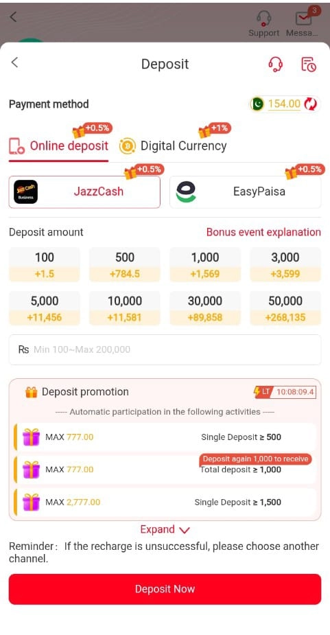 X777 Deposit