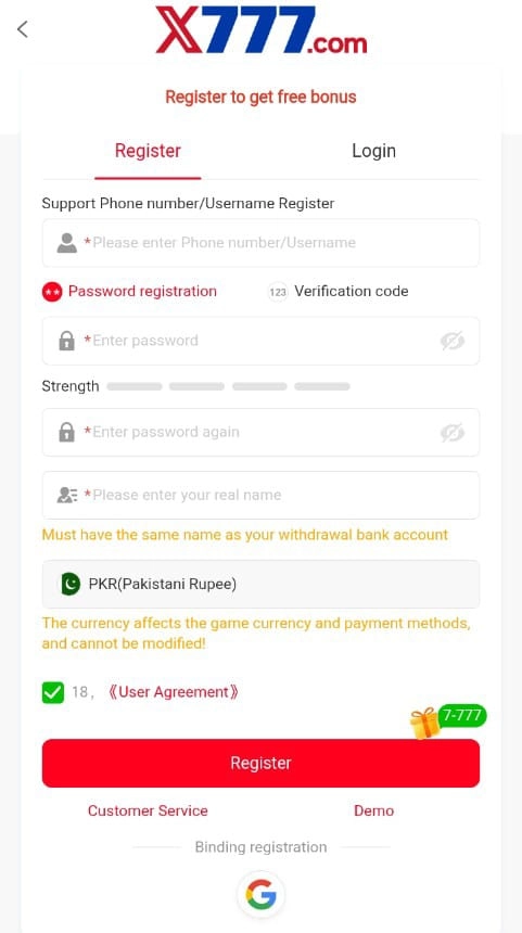 X777 Register